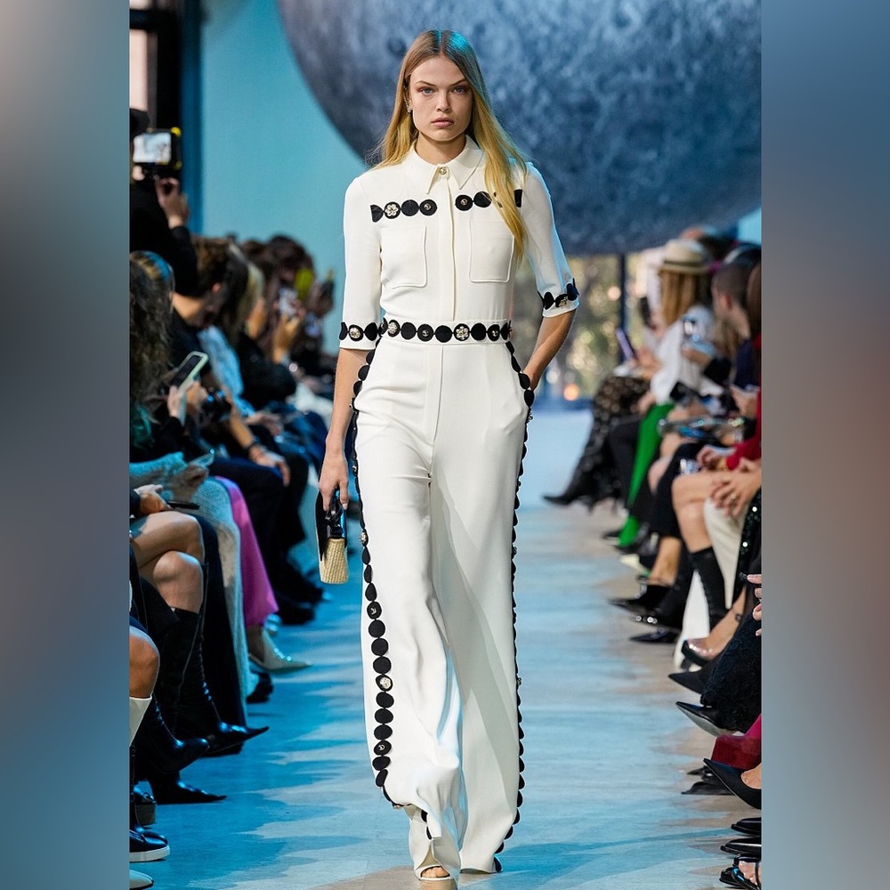 Elie Saab Studded Cady Jumpsuit in White - Picture 7 of 13